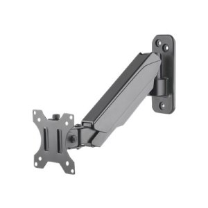 Manhattan TV & Monitor Mount, Wall, Spring Arm, 1 screen, Screen Sizes: 17-32", Black, VESA 75x75 to 100x100mm, Max 8kg, Height Adjustable Swivel Arm (3 pivots), Lifetime Warranty - Klammer - für TV / Bildschirm - Kunststoff, Aluminium, Stahl - Bildschirm