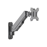 Manhattan TV & Monitor Mount, Wall, Spring Arm, 1 screen, Screen Sizes: 17-32", Black, VESA 75x75 to 100x100mm, Max 8kg, Height Adjustable Swivel Arm (3 pivots), Lifetime Warranty - Klammer - für TV / Bildschirm - Kunststoff, Aluminium, Stahl - Bildschirm