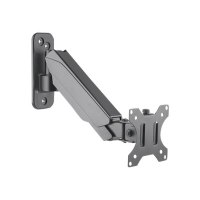 Manhattan TV & Monitor Mount, Wall, Spring Arm, 1 screen, Screen Sizes: 17-32", Black, VESA 75x75 to 100x100mm, Max 8kg, Height Adjustable Swivel Arm (3 pivots), Lifetime Warranty - Klammer - für TV / Bildschirm - Kunststoff, Aluminium, Stahl - Bildschirm