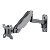 Manhattan TV & Monitor Mount, Wall, Spring Arm, 1 screen, Screen Sizes: 17-32", Black, VESA 75x75 to 100x100mm, Max 8kg, Height Adjustable Swivel Arm (3 pivots), Lifetime Warranty - Klammer - für LCD TV - Kunststoff, Aluminium, Stahl - Bildschirmgröße: 43