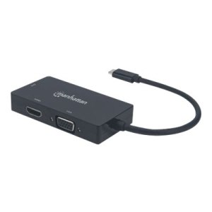Manhattan USB-C Dock/Hub, Ports (x3): DVI-I, HDMI and VGA...