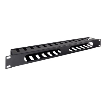 Inter-Tech Rack Kabelmanagement-Kabelkanal - Schwarz, RAL 9005 - 1U - 48.3 cm (19")