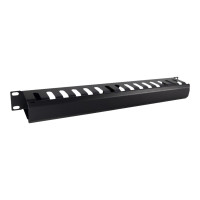 Inter-Tech Rack Kabelmanagement-Kabelkanal - Schwarz, RAL 9005 - 1U - 48.3 cm (19")