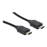 Manhattan HDMI Cable with Ethernet, 8K@60Hz (Ultra High Speed), 1m, Male to Male, Black, 4K@120Hz, Ultra HD 4k x 2k, Fully Shielded, Gold Plated Contacts, Lifetime Warranty, Polybag