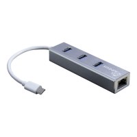 Inter-Tech Argus IT-410-S - Hub - 3 x SuperSpeed USB 3.0 + 1 x 10/100/1000