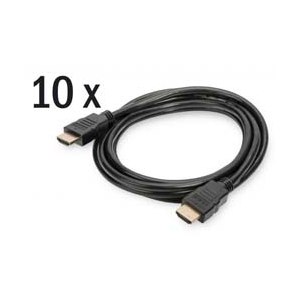 DIGITUS HDMI High Speed with Ethernet Connection Cable, Pack of 10 pcs