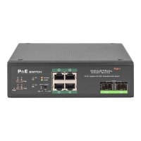 DIGITUS 4 Port Gigabit Ethernet Netzwerk PoE Switch, Industrial, Unmanaged, 2 SFP Uplink