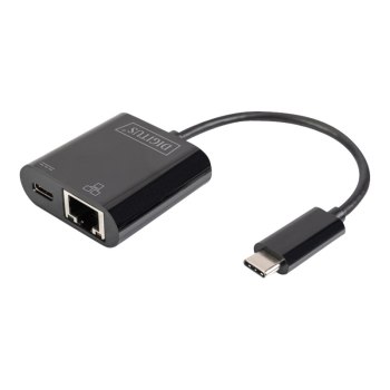 DIGITUS USB Type-C Gigabit Ethernet Adapter mit Power Delivery Unterstützung