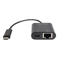 DIGITUS USB Type-C Gigabit Ethernet Adapter mit Power Delivery Unterstützung