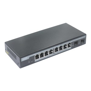 DIGITUS 8-Port Gigabit PoE Netzwerkswitch, Desktop, L2 managed, 2 Uplinkports, SFP, 86 W, af/at