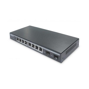 DIGITUS 8-Port Gigabit PoE Netzwerkswitch, Desktop, L2 managed, 2 Uplinkports, SFP, 86 W, af/at