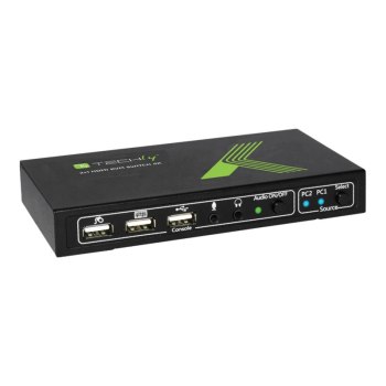 Techly 2x1 USB HDMI KVM Switch 4Kx2K - KVM-/Audio-Switch - 2 x KVM/Audio - 1 lokaler Benutzer - Desktop