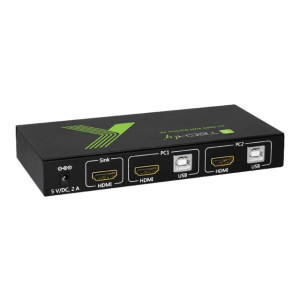 Techly 2x1 USB HDMI KVM Switch 4Kx2K - KVM-/Audio-Switch...