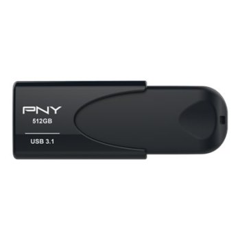 PNY Attache 4 - 512 GB - USB tipo A - 3.2 Gen 1 (3.1 Gen 1) - 80 MB/s - Senza coperchio - Nero