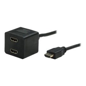 Techly ICOC-HDMI-F-002 - 0,3 m - HDMI tipo A (Standard) - 2 x HDMI Type A (Standard) - Nero