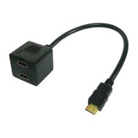 Techly ICOC-HDMI-F-002 - 0,3 m - HDMI tipo A (Standard) - 2 x HDMI Type A (Standard) - Nero