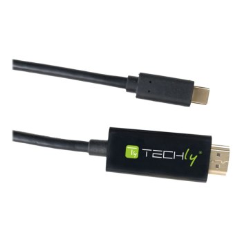 Techly Video- / Audio- / Datenkabel - 24 pin USB-C männlich umkehrbar zu HDMI männlich