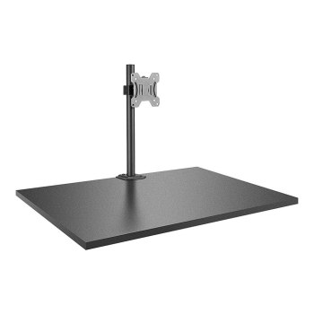 Lindy Single Display Short Bracket w/ Pole & Desk Clamp - Befestigungskit - einstellbarer Arm - für Monitor - Stahl - Silber - Bildschirmgröße: 43.2-71 cm (17"-28")