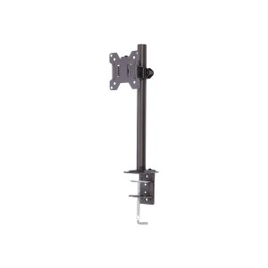 Lindy Single Display Short Bracket w/ Pole & Desk Clamp - Befestigungskit - einstellbarer Arm - für Monitor - Stahl - Silber - Bildschirmgröße: 43.2-71 cm (17"-28")