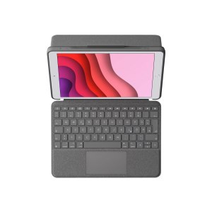 Logitech Combo Touch - Tastatur und Foliohülle - mit Trackpad - hintergrundbeleuchtet - Apple Smart connector - QWERTZ - Deutsch - Graphite - für Apple 10.2-inch iPad (7. Generation, 8. Generation, 9. Generation)