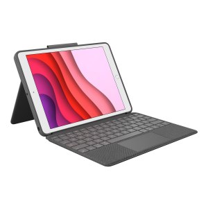 Logitech Combo Touch - Tastatur und Foliohülle - mit Trackpad - hintergrundbeleuchtet - Apple Smart connector - QWERTZ - Deutsch - Graphite - für Apple 10.2-inch iPad (7. Generation, 8. Generation, 9. Generation)