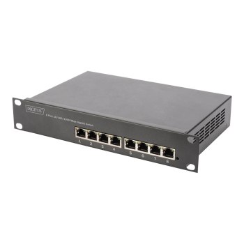 DIGITUS 8-Port Gigabit PoE Netzwerkswitch, 10 Zoll, L2 managed, 80 W, af/at