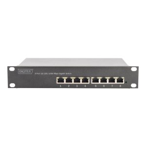 DIGITUS 8-Port Gigabit PoE Netzwerkswitch, 10 Zoll, L2 managed, 80 W, af/at