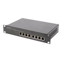 DIGITUS 8 Port Gigabit PoE Switch, 10 Inch, Managed