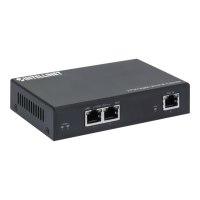 Intellinet 2-Port Gigabit Ultra PoE Extender, Adds up to 100 m (328 ft.) to PoE Range, PoE Power Budget 60 W, Two PSE Ports with 30 W Output Each, IEEE 802.3bt/at/af Compliant, Metal Housing