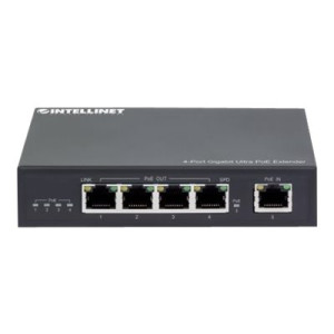 Intellinet 4-Port Gigabit Ultra PoE Extender, Adds up to 100 m (328 ft.)