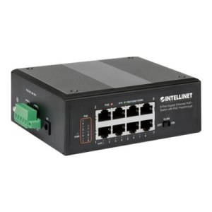 Intellinet PoE-Powered 8-Port Gigabit Ethernet PoE+ Industrial Switch with PoE Passthrough - Switch - unmanaged - 8 x 10/100/1000 (PoE+)