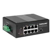 Intellinet PoE-Powered 8-Port Gigabit Ethernet PoE+ Industrial Switch with PoE Passthrough - Switch - unmanaged - 8 x 10/100/1000 (PoE+)