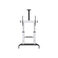 Manhattan TV & Monitor Mount, Trolley Stand, 1 screen, Screen Sizes: 60-100", Silver/Black, VESA 200x200 to 800x600mm, Max 100kg, Height adjustable 1200 to 1685mm, Camera and AV shelves, Aluminium, LFD, Lifetime Warranty - Wagen - für Flachbildschirm / AV