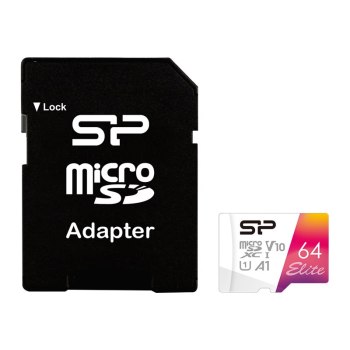 Silicon Power Elite - Flash-Speicherkarte (microSDXC-an-SD-Adapter inbegriffen)