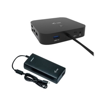 i-tec USB-C Dual Display Docking Station with Power Delivery 100 W + Universal Charger 112 W - Cablato - USB 3.2 Gen 1 (3.1 Gen 1) Type-C - 100 W - 3,5 mm - 10,100,1000 Mbit/s - Nero