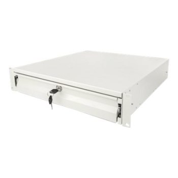 Intellinet 19" Storage Drawer, 2U, Lockable, 466mm Depth, Grey