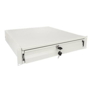 Intellinet 19" Storage Drawer, 2U, Lockable, 466mm Depth, Grey