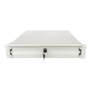 Intellinet 19" Storage Drawer, 2U, Lockable, 466mm Depth, Grey - Rack Storage Drawer - Grau, RAL 7035 - 2U - 48.3 cm (19")