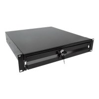 Intellinet 19" Storage Drawer, 2U, Lockable, 466mm Depth, Black