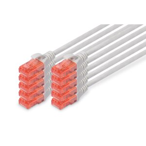 DIGITUS CAT 6 U/UTP patch cord - LSZH, 10 pieces