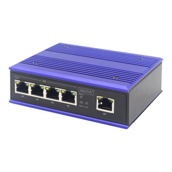 DIGITUS Industrial 5 Port Fast Ethernet Switch, Unmanaged