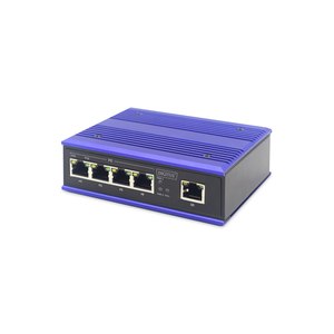 DIGITUS Industrial 4 Port Fast Ethernet PoE Switch,...