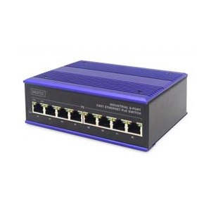 DIGITUS Industrial 8 Port Fast Ethernet PoE Switch,...