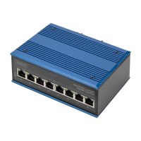 DIGITUS 8 Port Gigabit Ethernet Netzwerk PoE Switch, Industrial, Unmanaged