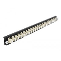 Delock Rack-Montageblech für Glasfaser-Spleißbox - Vorderseite - LC MM X 24 - beige - 1U - 48.3 cm (19")