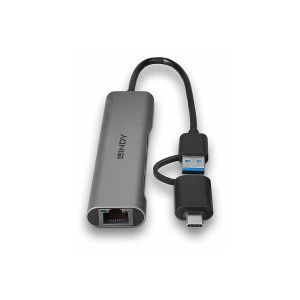 Lindy Hub - 3 x USB + 1 x 10/100/1000 - Desktop