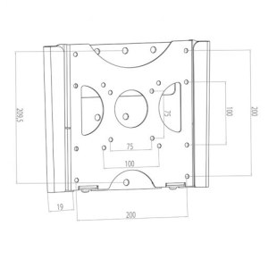 Hagor BL Fixed 200 starre Wandhalterung fuer 38-81cm 15-32 Zoll screen VESA max 200x200mm