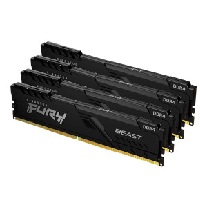 Kingston FURY Beast - DDR4 - Kit - 32 GB: 4 x 8 GB - DIMM 288-PIN - 3200 MHz / PC4-25600 - CL16 - 1.35 V - ungepuffert - non-ECC - Schwarz