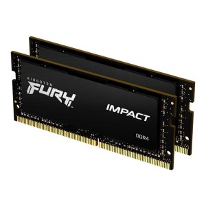 Kingston FURY Impact - DDR4 - Kit - 32 GB: 2 x 16 GB - SO DIMM 260-PIN - 2666 MHz / PC4-21300 - CL15 - 1.2 V - ungepuffert - non-ECC - Schwarz