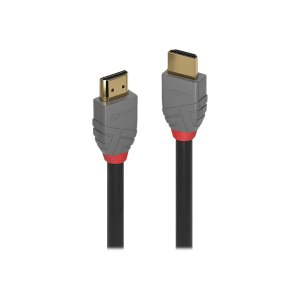 Lindy Anthra Line - Ultra High Speed - HDMI-Kabel mit Ethernet - HDMI männlich zu HDMI männlich - 50 cm - Dreifachisolierung - Schwarz - rund, Dolby DTS-HD Master Audio-Unterstützung, Dolby TrueHD-Unterstützung, unterstützt 8K 120 Hz (7680 x 4320)
